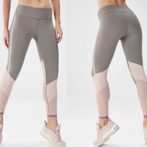 Fabletics Mid-Rise Mesh Powerhold Legging in Clay/Dusty Rose/Rouge